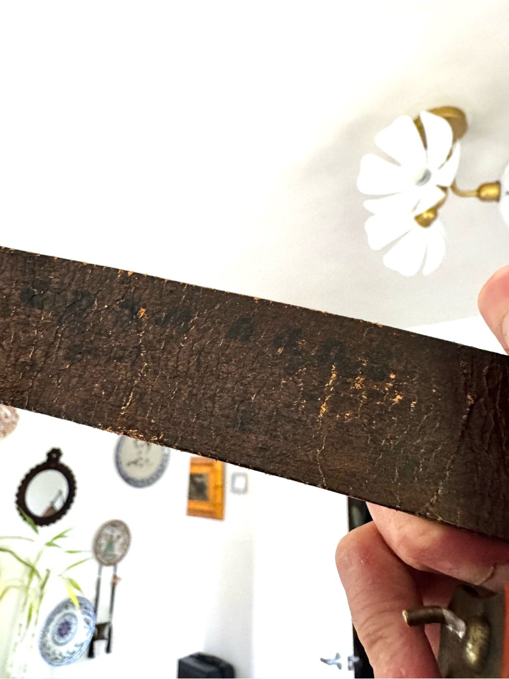Guruwear Happiness Vintage y2k Brown Leather Belt with Ornate Buddha Buckle - Picture 11 of 16